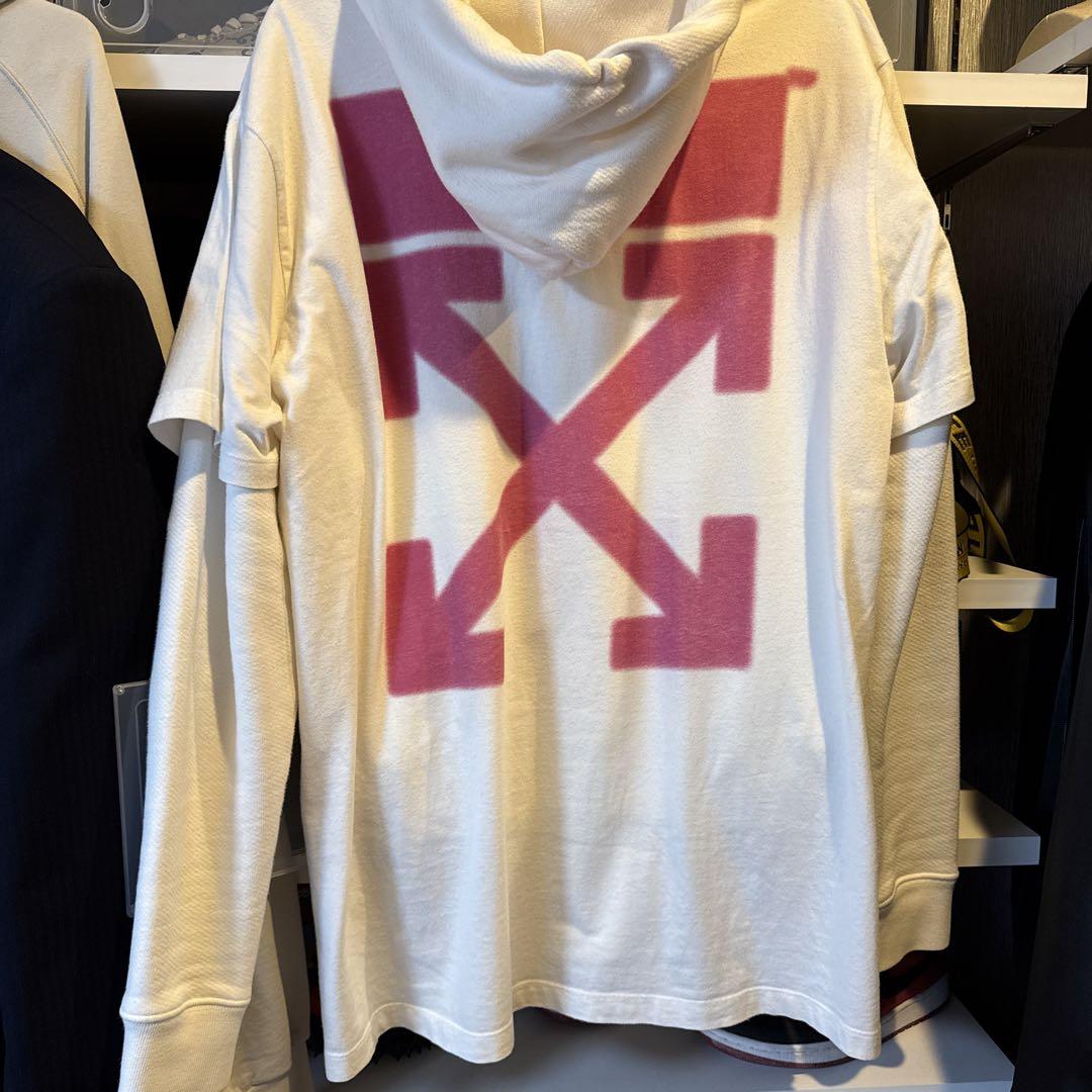 OFF-WHITE グラフィックパーカー ホワイト - メルカリ