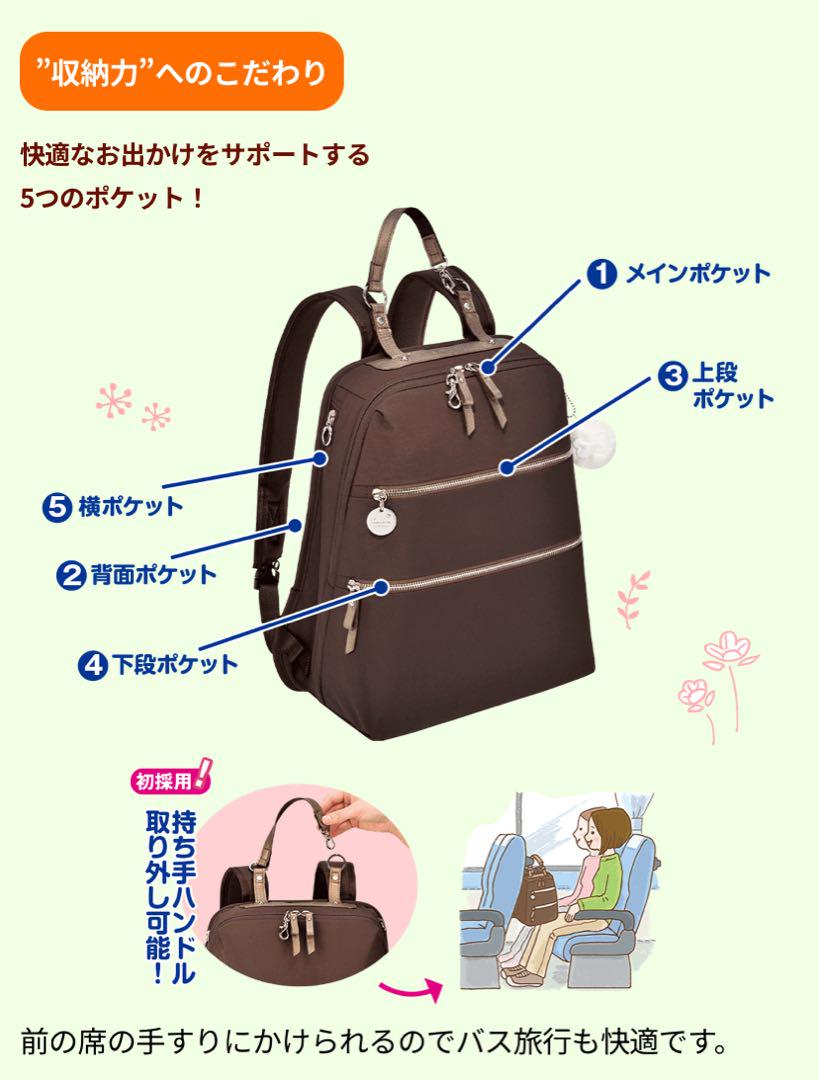 新品　カナナプロジェクト　ブラウン ２Wayリュック チャーム付き