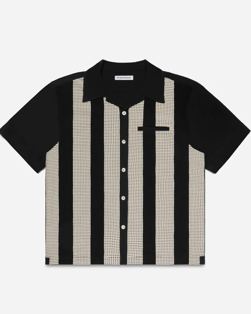 半袖シャツNo Maintenance WAFFLE BOWLING SHIRT XS