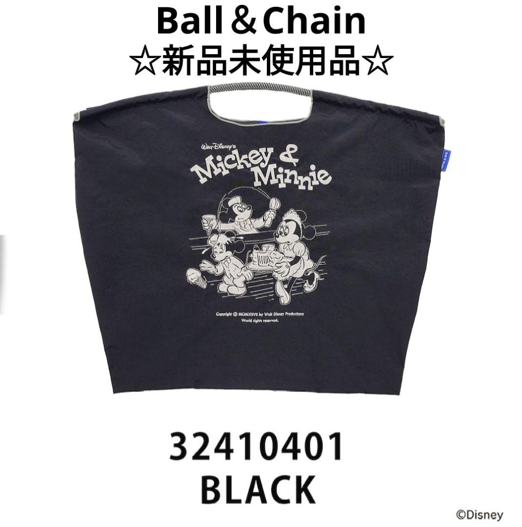 クリスマスツリー特価！ Ball＆Chain ミッキーエコバッグ(ブラック・Lサイズ) バッグ
