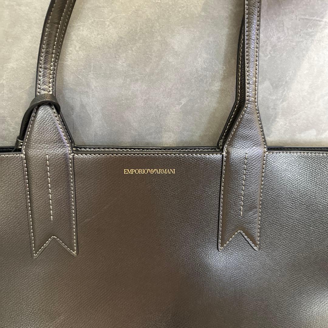 EMPORIO ARMANI ブラックシルバー　トートバッグ