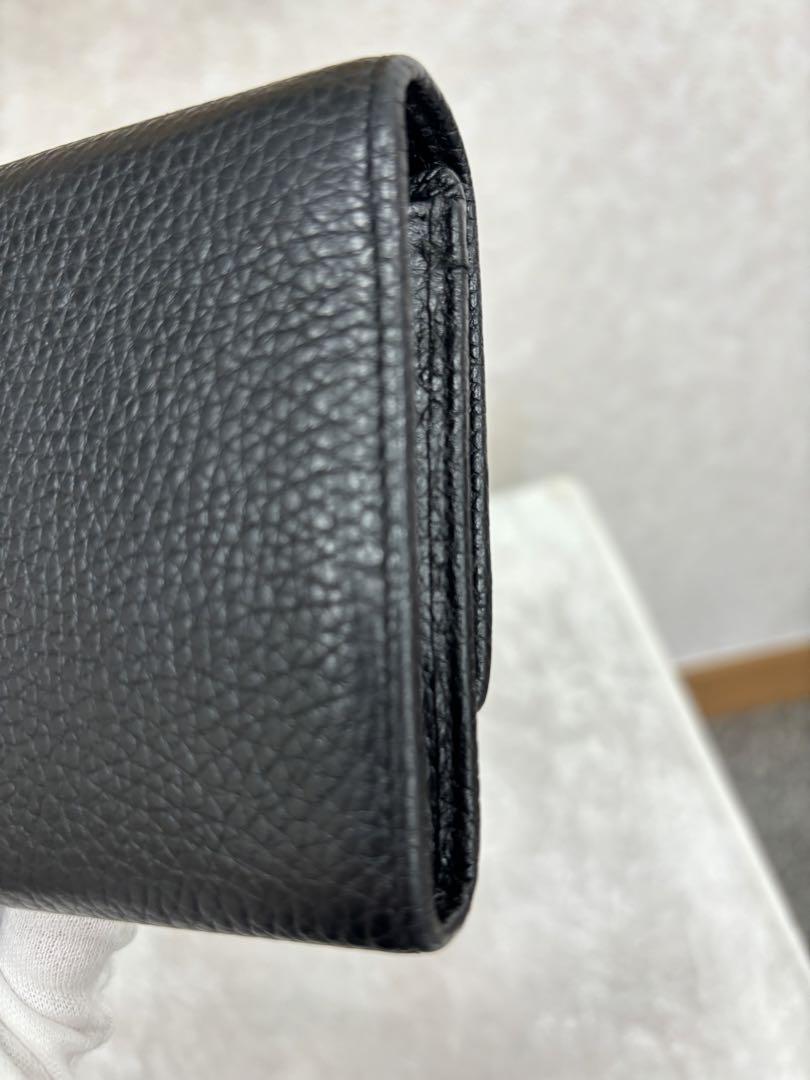 GUCCI ブラックレザー 長財布 GGロゴ