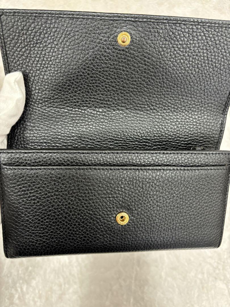 GUCCI ブラックレザー 長財布 GGロゴ