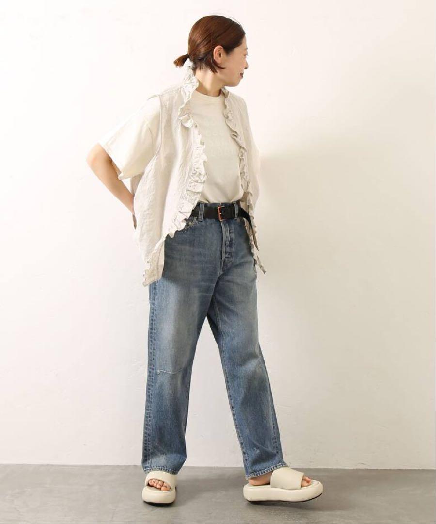 journal standard luxe リネンダンガリー フリルベスト journal standard luxeリネンダンガリー フリルベスト｜トップス