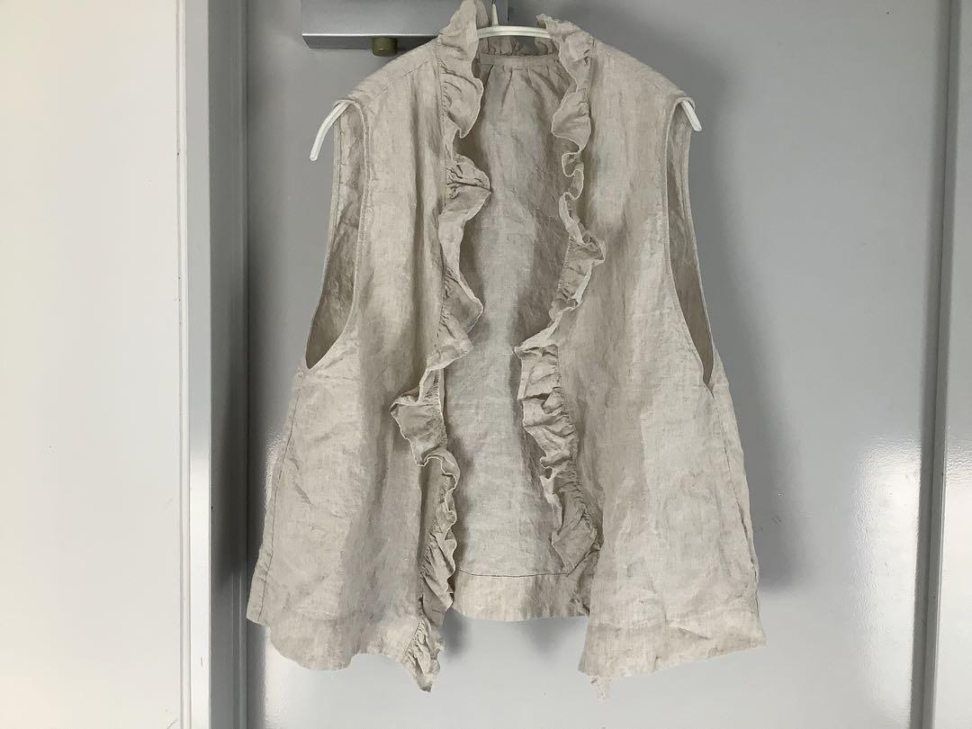 journal standard luxe リネンダンガリー フリルベスト journal standard luxeリネンダンガリー フリルベスト｜トップス