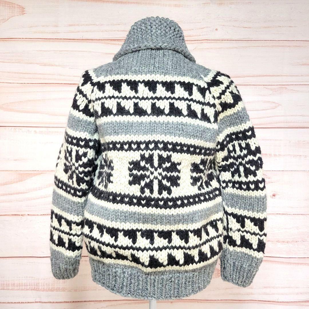 Kanata カウチンニット カーディガン ウール グレー/アイボリー M Kanata カウチンニット カーディガン ウール グレー/アイボリー M