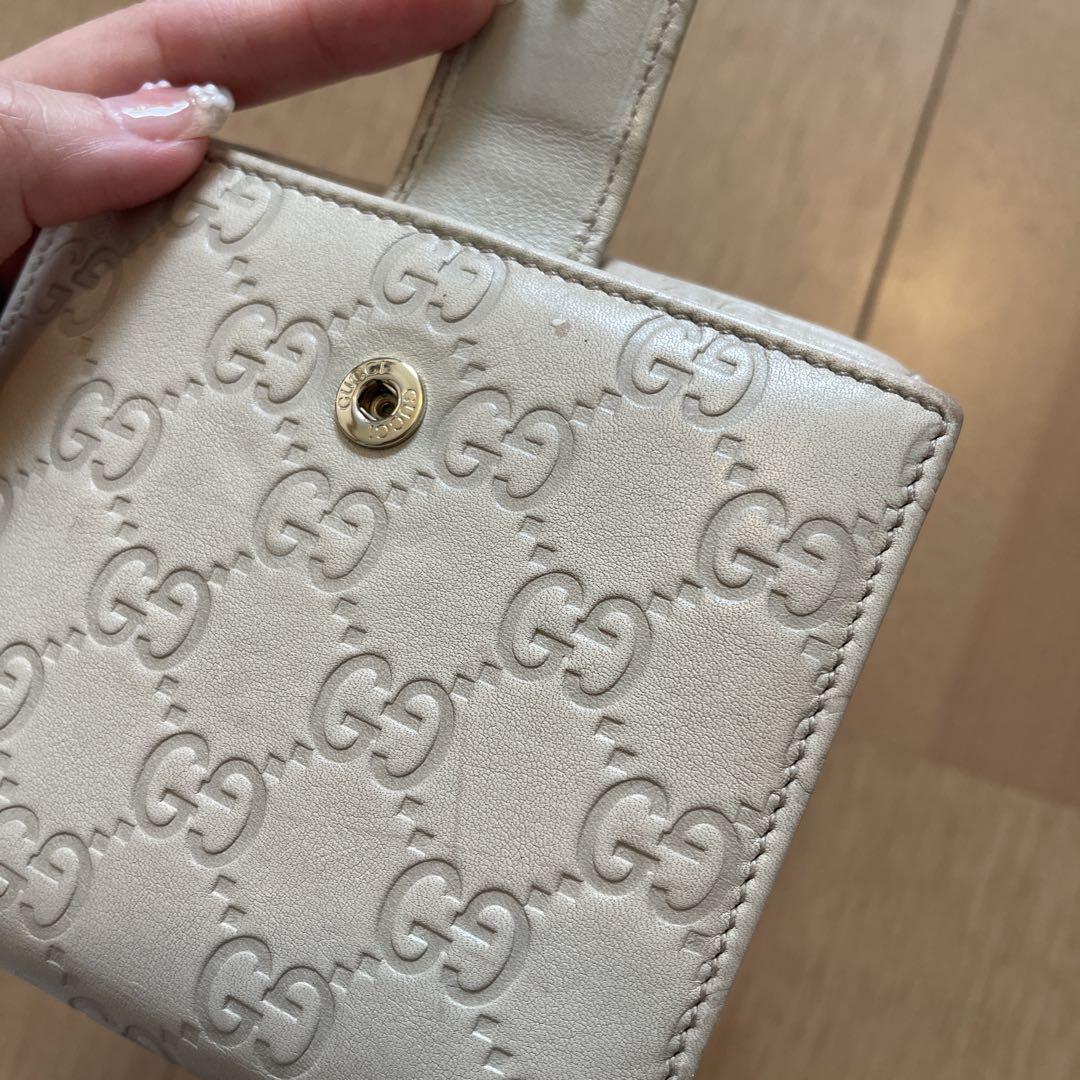 GUCCI GGシマ レザー 二つ折り財布