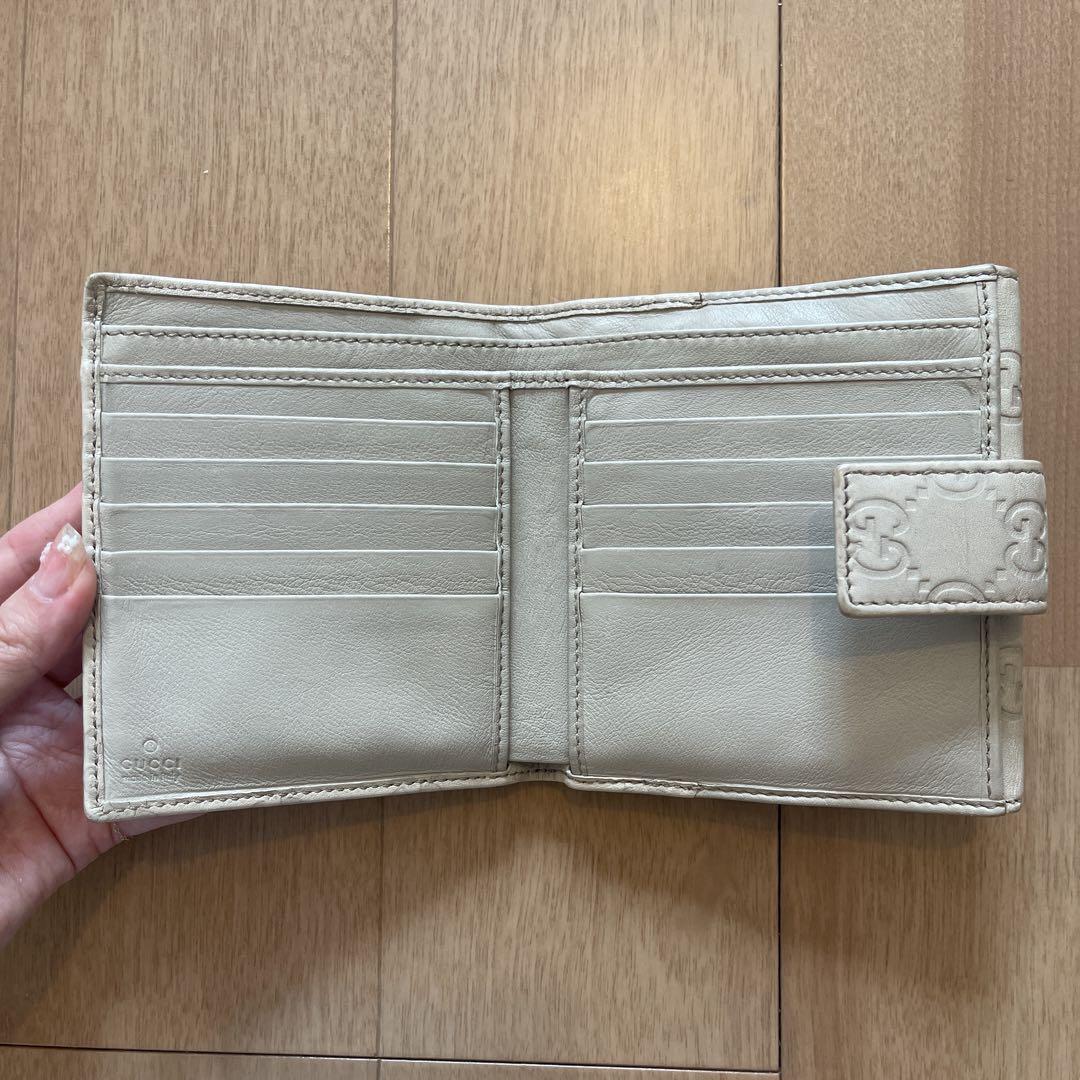 GUCCI GGシマ レザー 二つ折り財布
