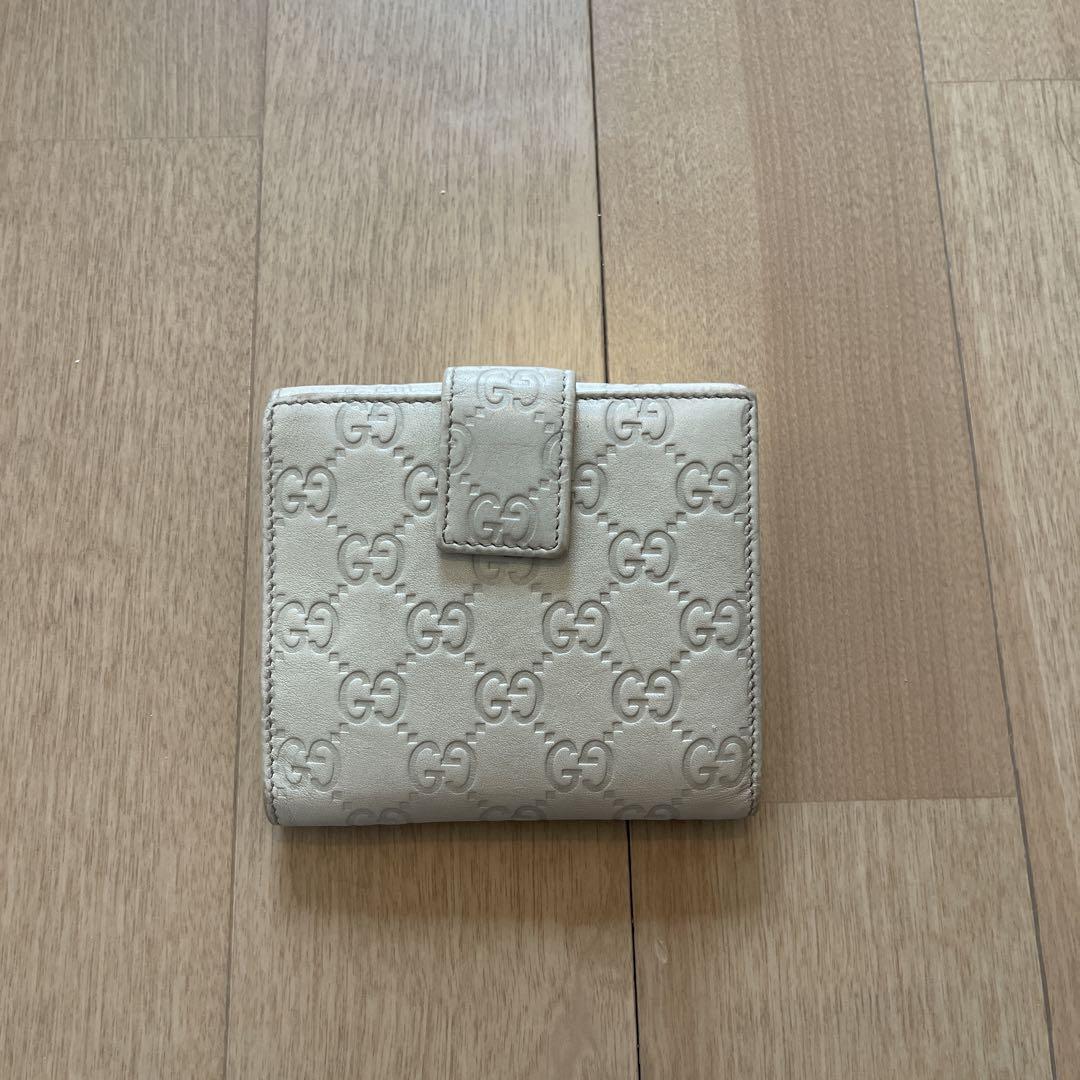 GUCCI GGシマ レザー 二つ折り財布