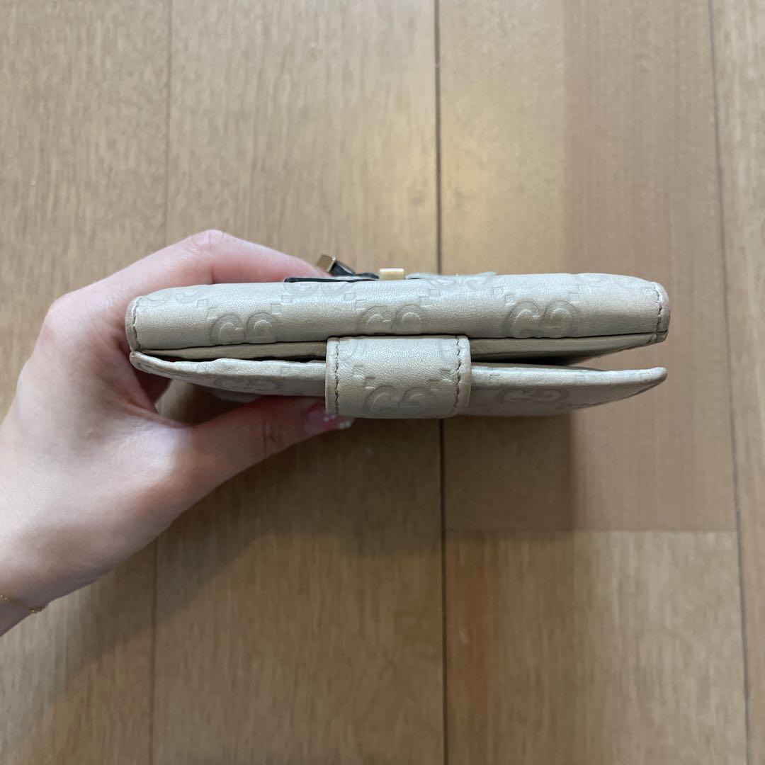 GUCCI GGシマ レザー 二つ折り財布