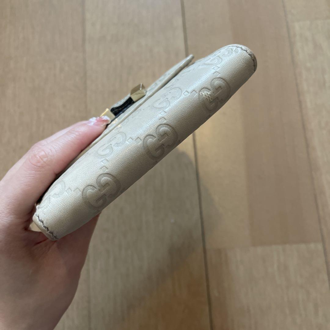 GUCCI GGシマ レザー 二つ折り財布