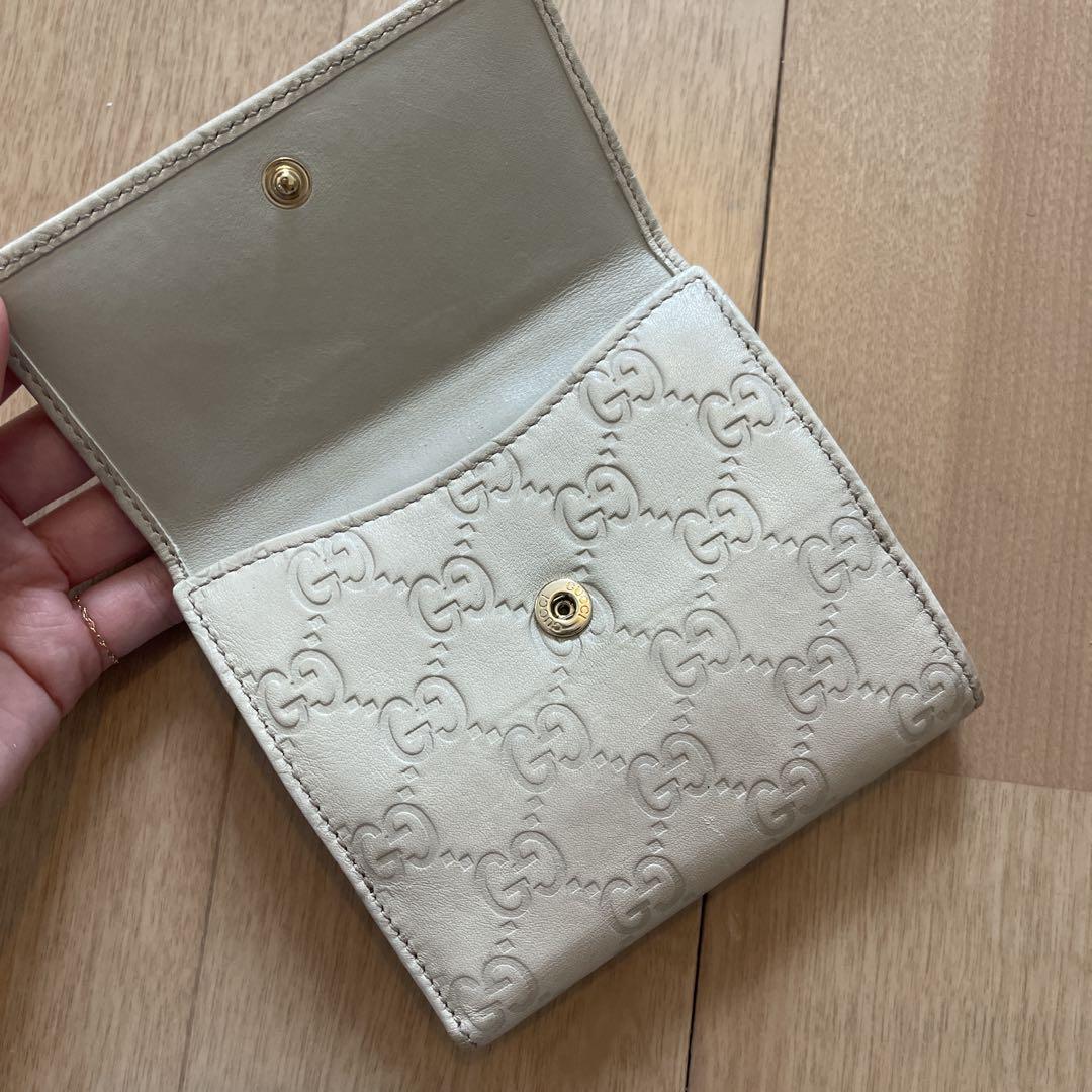 GUCCI GGシマ レザー 二つ折り財布