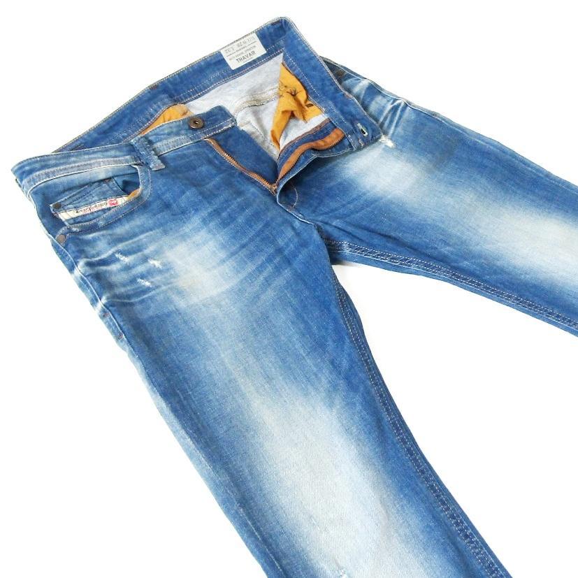 【極美品】DIESEL THAVAR スリムスキニー　デニム　ストレッチ　W30 ディーゼルTHAVAR▽ストレッチスリムスキニーデニム▽28インチ