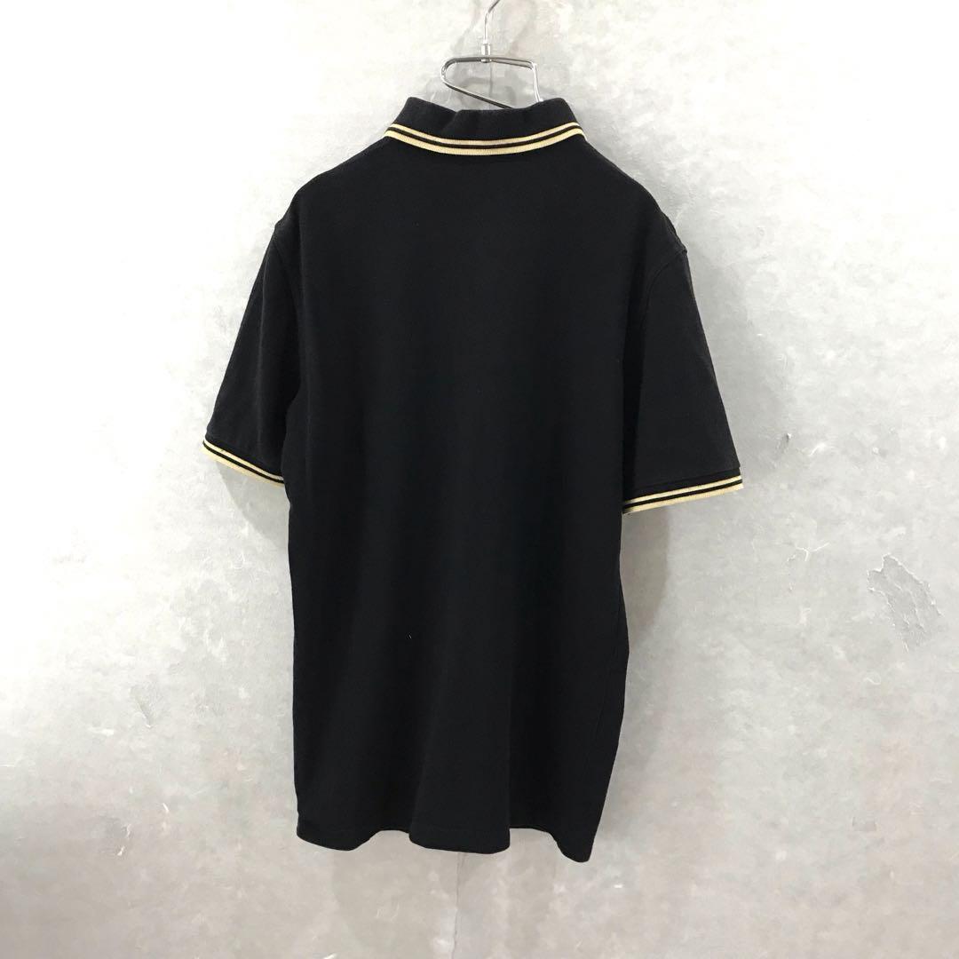英国製 FRED ＰＥＲＲＹ ワンポイント ポロシャツ 黒金 40 英国製 FRED PERRY ワンポイント ポロシャツ 黒金 40