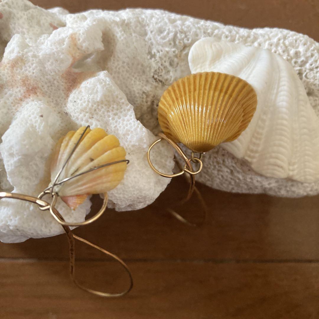 希少！サンライズシェル♡ハンドメイドピアス オアフ島KAMERA