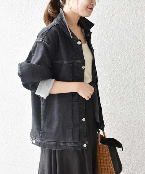 極美品✨定価１.２万❤️　ブラック　洗える　スーパーストレッチデニムジャケット◇