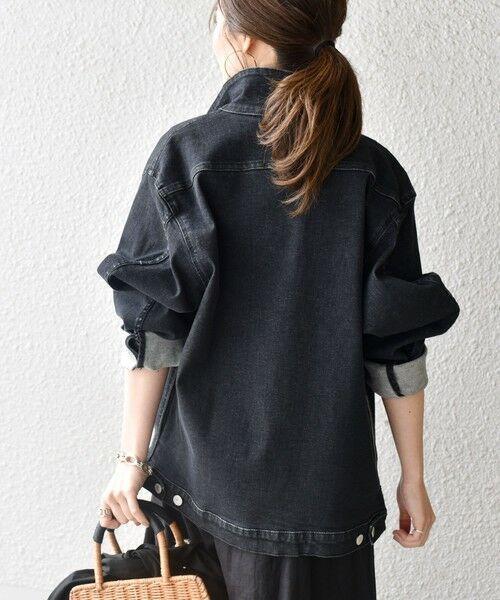 極美品✨定価１.２万❤️　ブラック　洗える　スーパーストレッチデニムジャケット◇