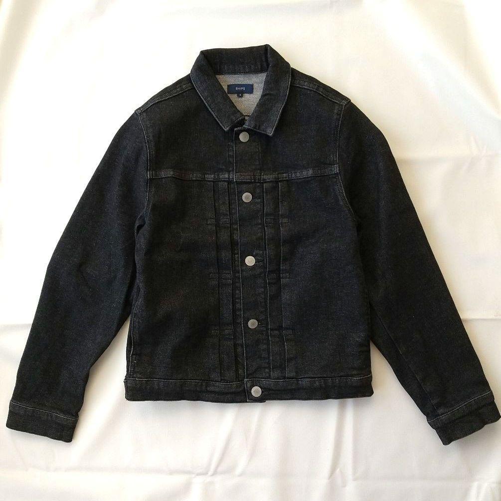 極美品✨定価１.２万❤️　ブラック　洗える　スーパーストレッチデニムジャケット◇