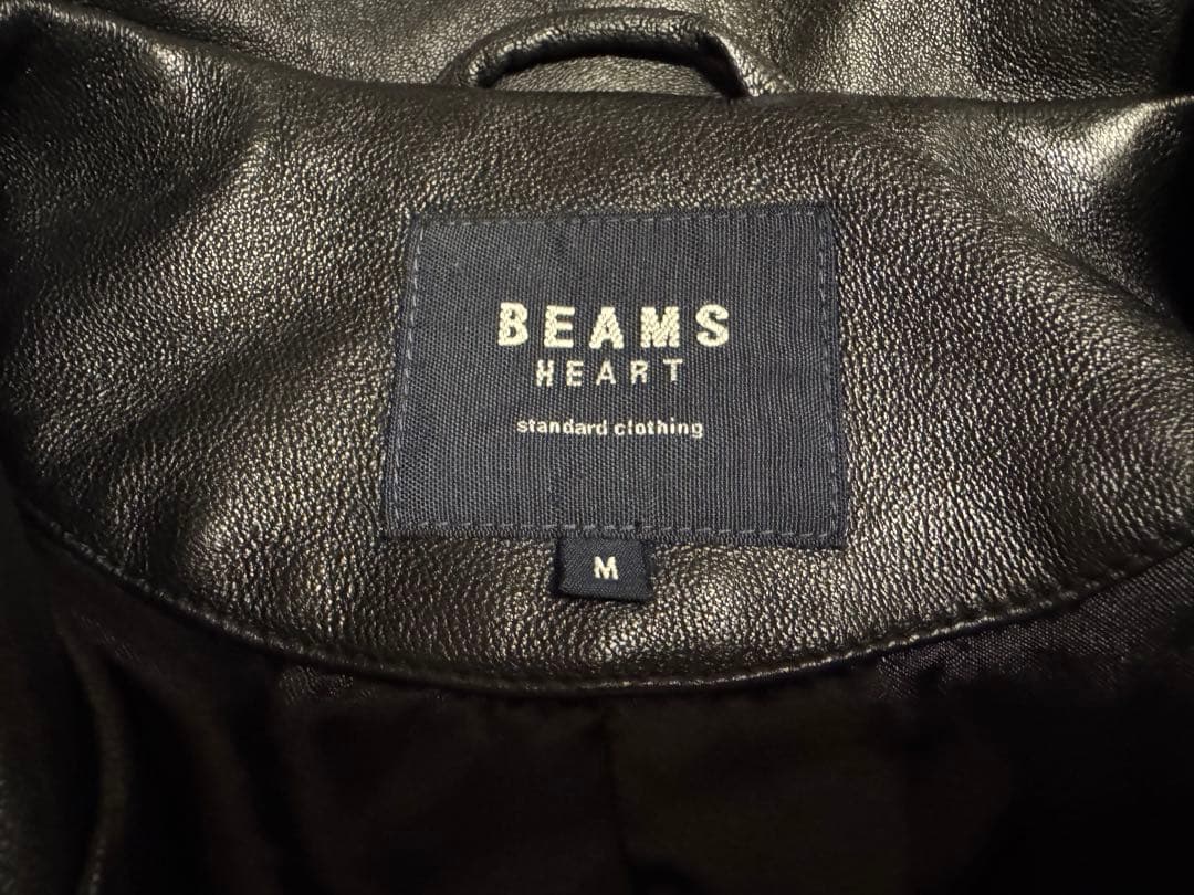 ビームス BEAMS HEART ビッグ ダブル レザー ライダースジャケット