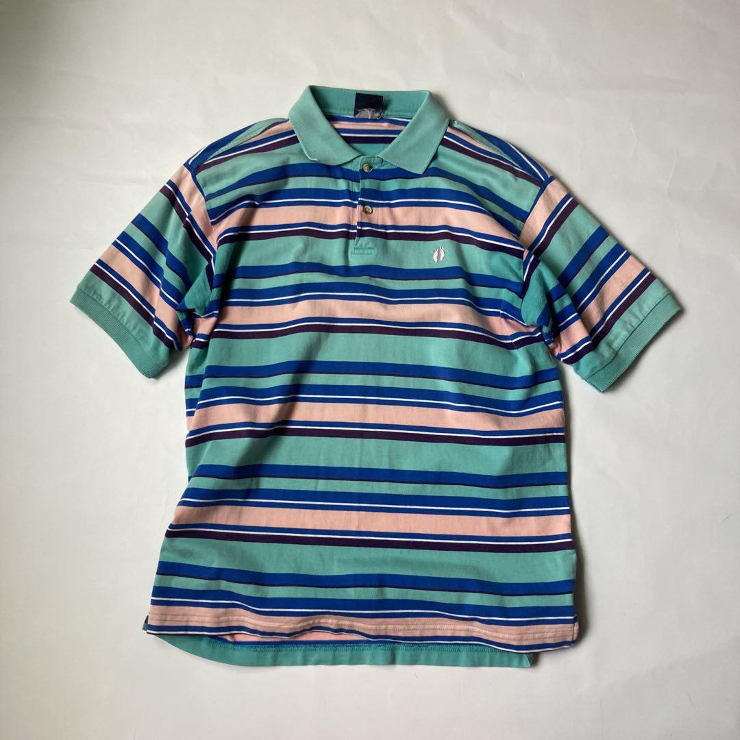 ハンテン ボーダー ポロシャツ L OLD SURF サーファー グリーン