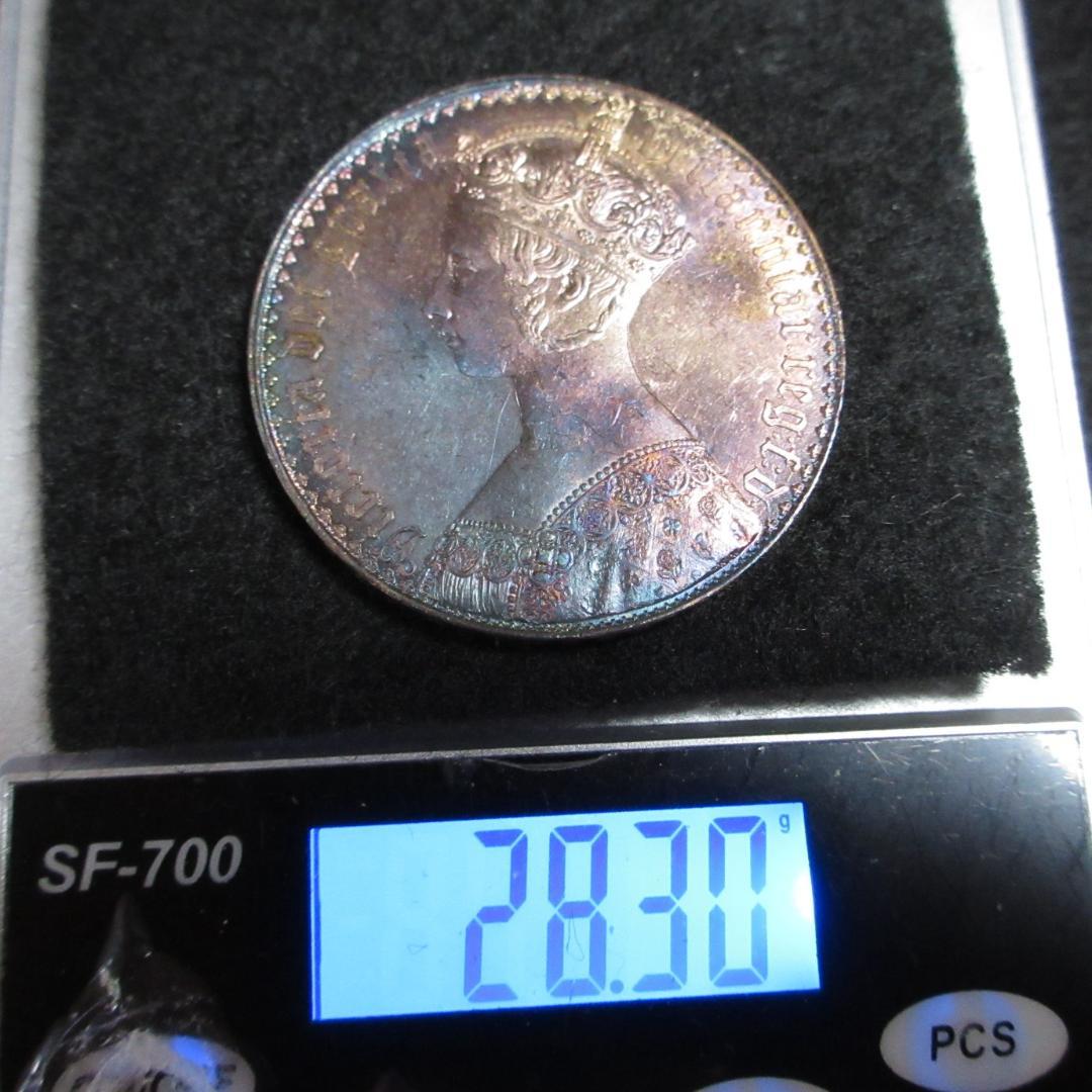 英古銭 ヴィクトリア女王 ゴシッククラウン銀貨 1847年 - メルカリ