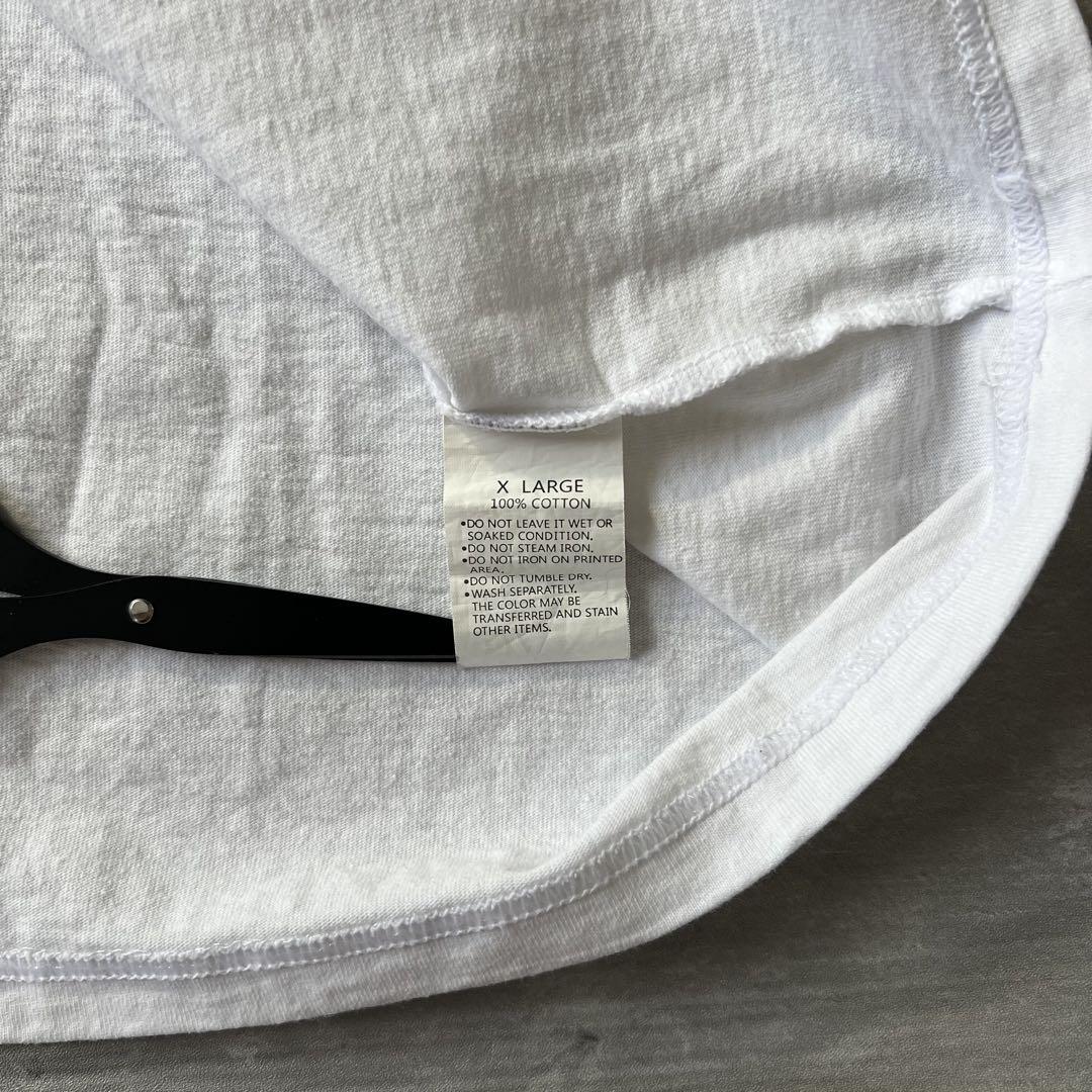 【陽気な美人プリント、センターロゴ】stussy古着Tシャツストリート菅田将暉