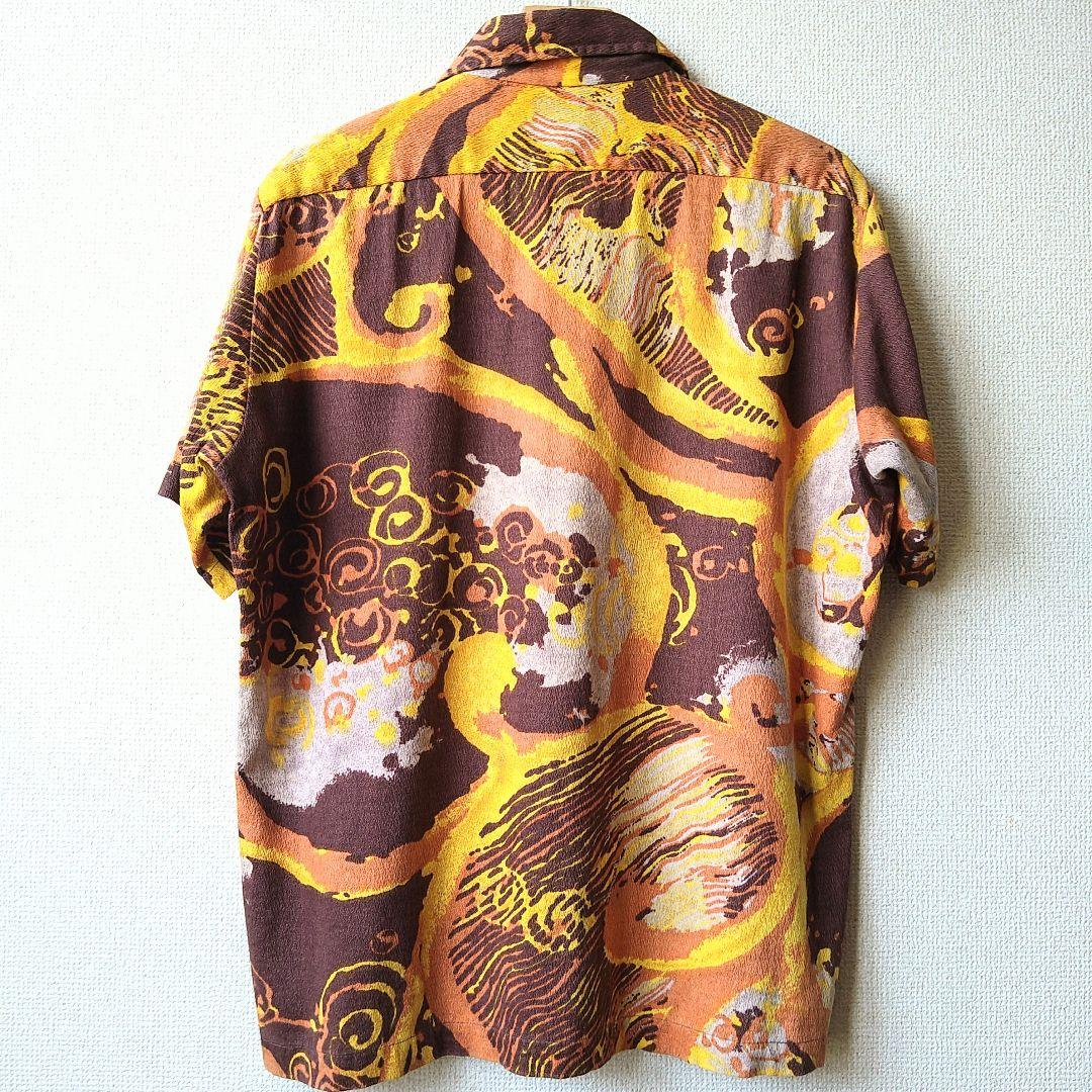 ヴィンテージ アロハシャツ シルク 50s 60s 70s 1960ｰ70s ”ISLAND FASHIONS” レーヨン アロハシャツ