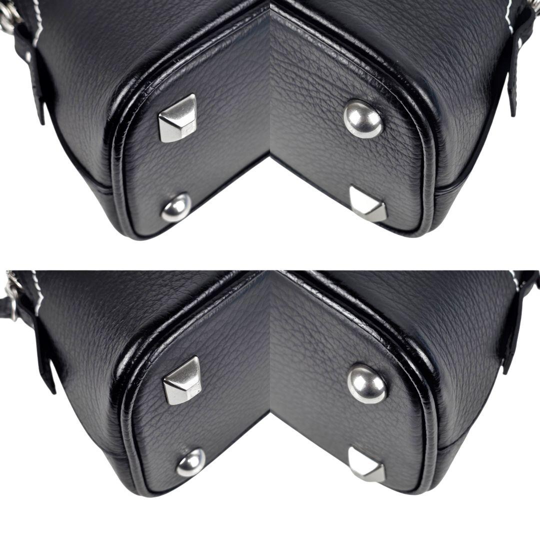 美品 メゾンマルジェラ マイクロ ショルダーバッグ 56WG0081 ブラック