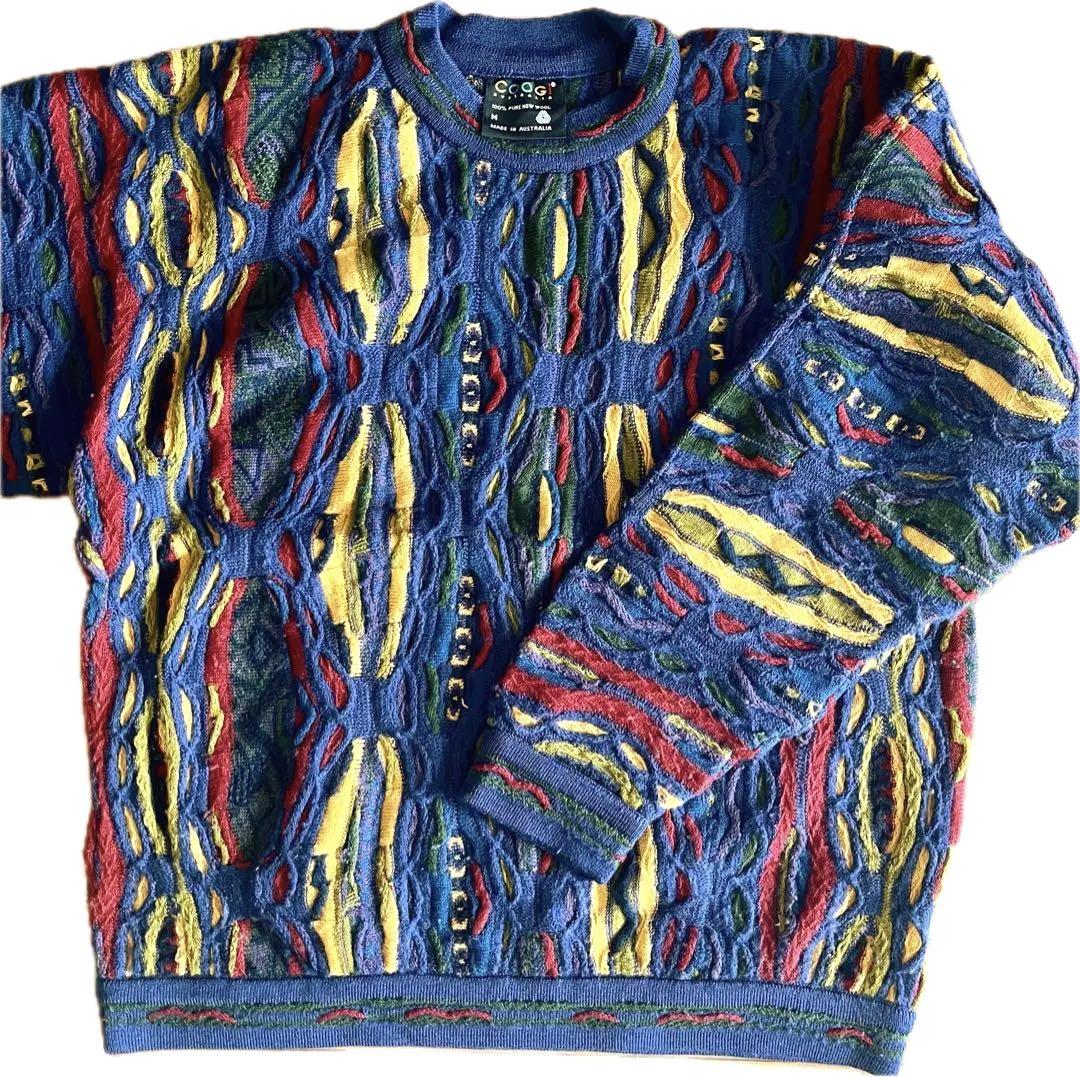 美品】COOGI☆立体編み☆ウール☆3Dニット☆セーター☆総柄☆
