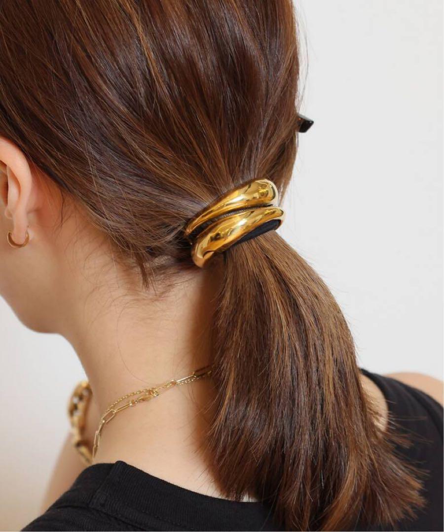 【JURATE LA/ユラティー】 GOLDPLATE W HAIR TIE