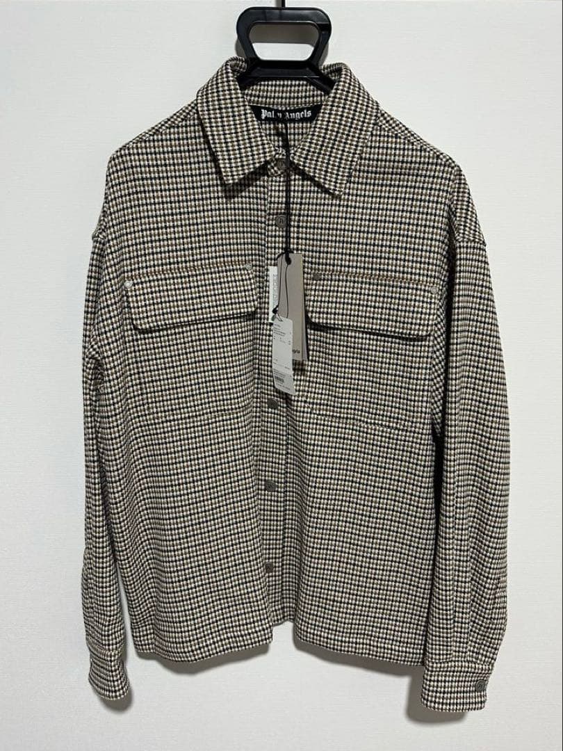 CHECK BACK LOGO OVERSHIRT パーム エンジェルスM Palm Angels