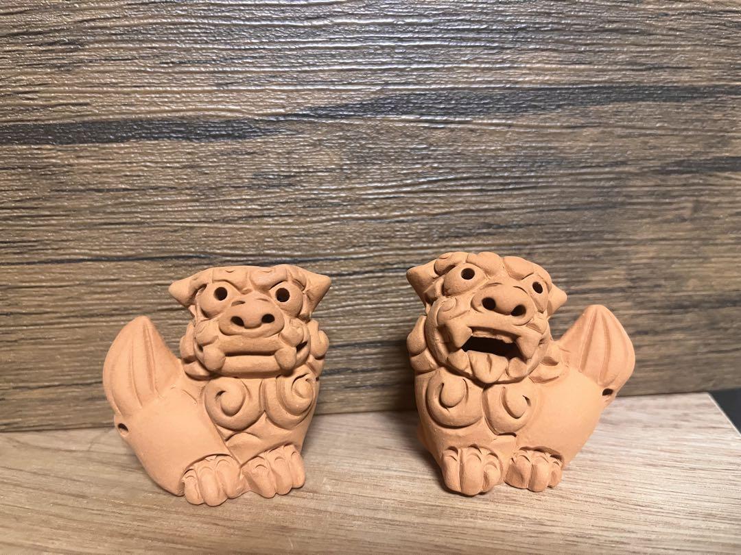 ミニシーサー風陶器置物 赤土 約5cm x 5cm x 3cm 2体 - メルカリ