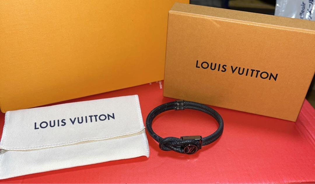 ルイヴィトン・メンズブレスレット・革バンド・ロゴマーク・LV・20〜21.5まで