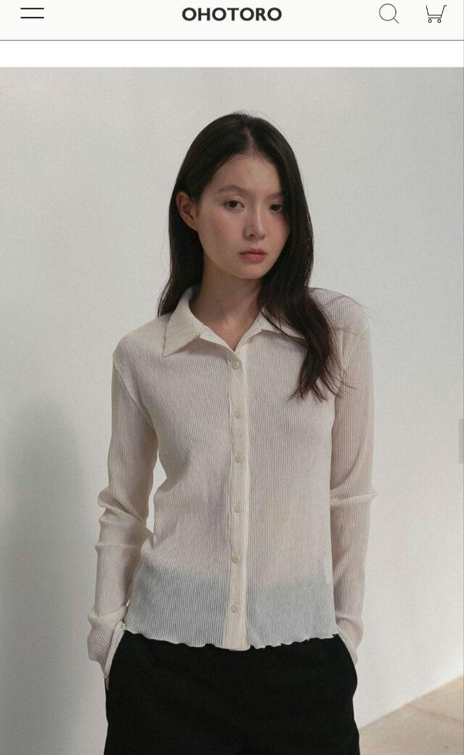 新品】OHOTORO＊Crepe Pleated Shirt - メルカリ