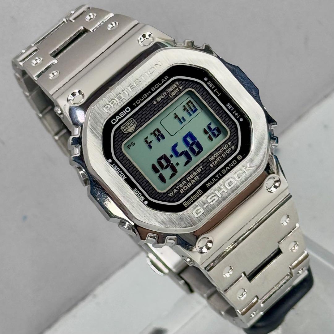 極美品G-SHOCK GMW-B5000D 電波ソーラー メタルバンド シルバー