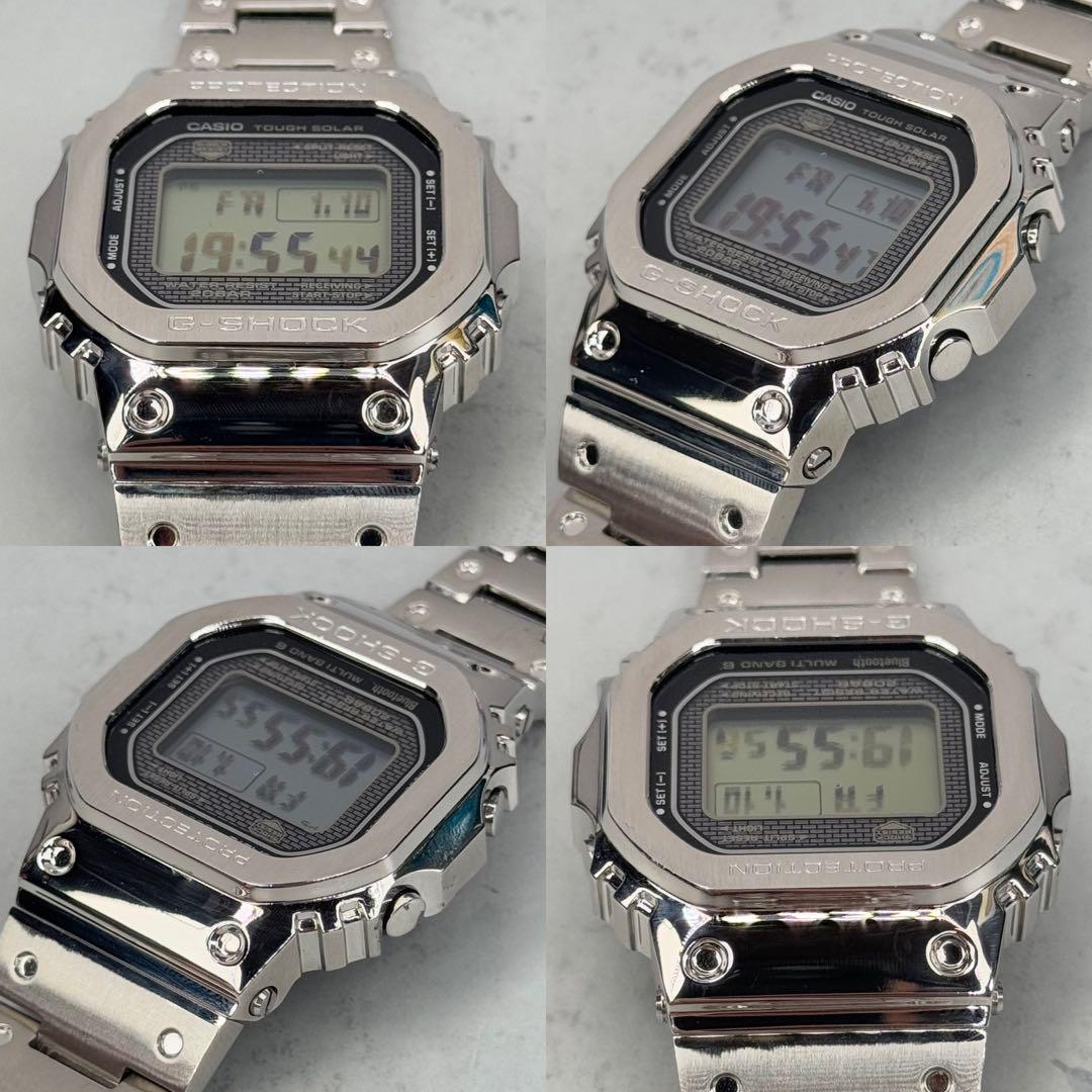極美品G-SHOCK GMW-B5000D 電波ソーラー メタルバンド シルバー