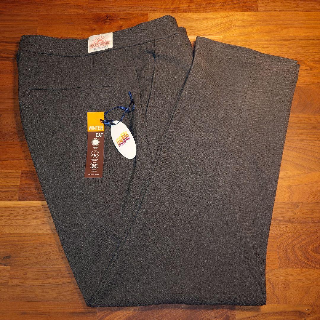 新品 メイプル melple ウィンターキャット 1タックパンツ チャコール L