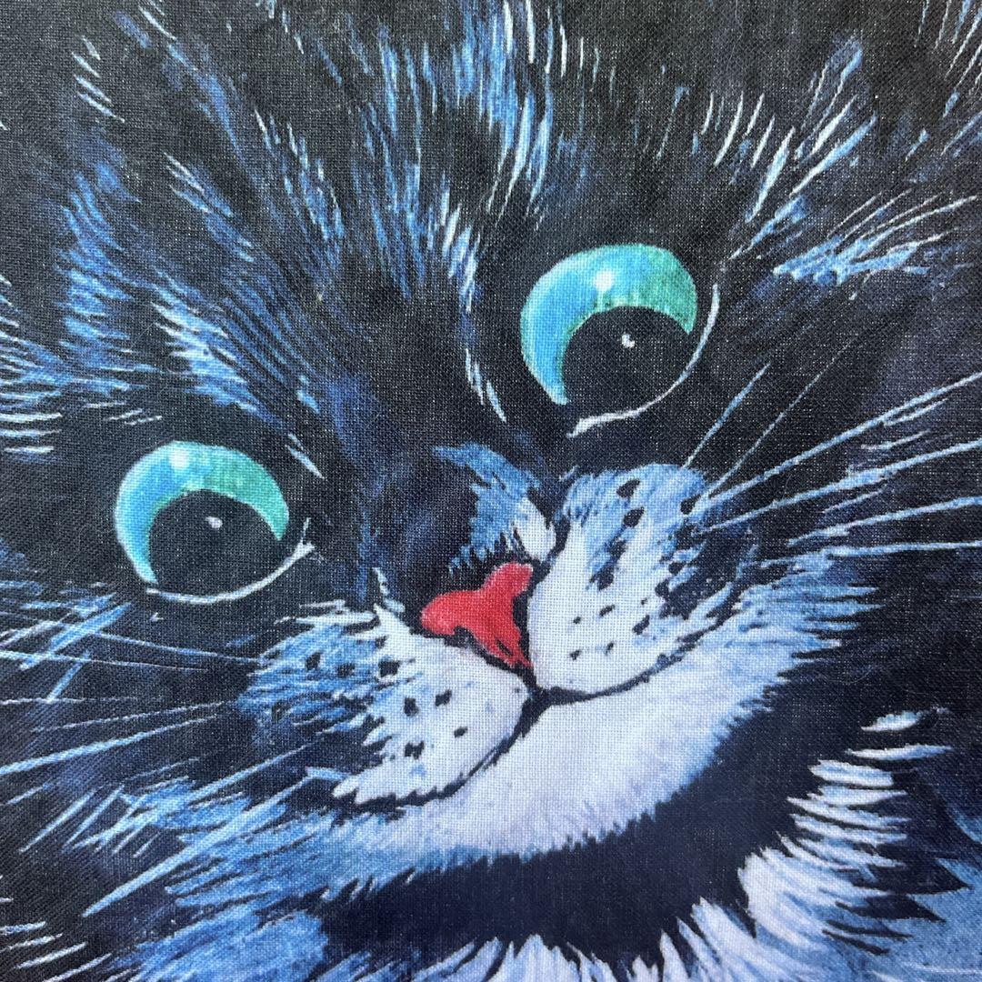 ルイス・ウェイン 三匹の大黒猫 一閑張り バッグ かごバッグ ハンドバッグ 特大