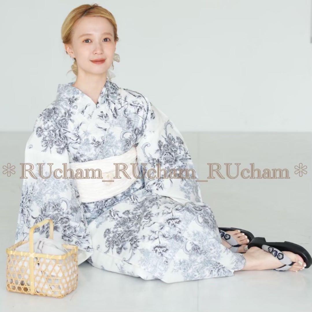 ✅新品【ローズのトワルドジュイ×バニラ】 ニコアンティーク 浴衣単品 ✓新品【ローズのトワルドジュイ×アイボリー】 ニコアンティーク