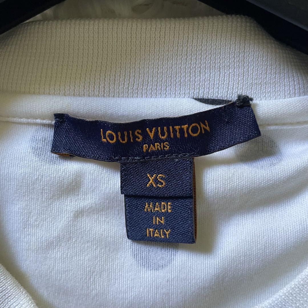【予約中！】 LVロゴ Tシャツ VUITTON LOUIS 現行 美品 ドット 白 フリル トップス
