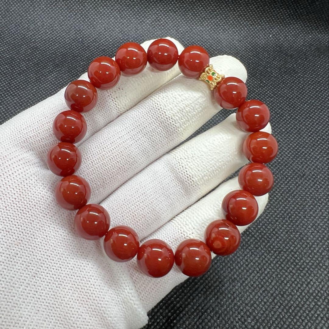 天然　最高高品質　10mm南紅瑪瑙（なんこうめのう） のブレスレットAB1084アクセサリー