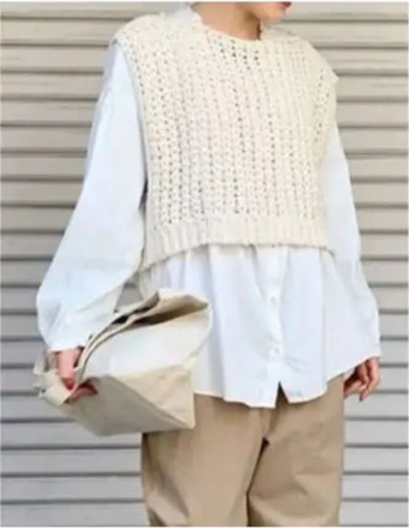 maydi マイディ ニットベスト アイボリー フリーサイズ | turboplus.cl