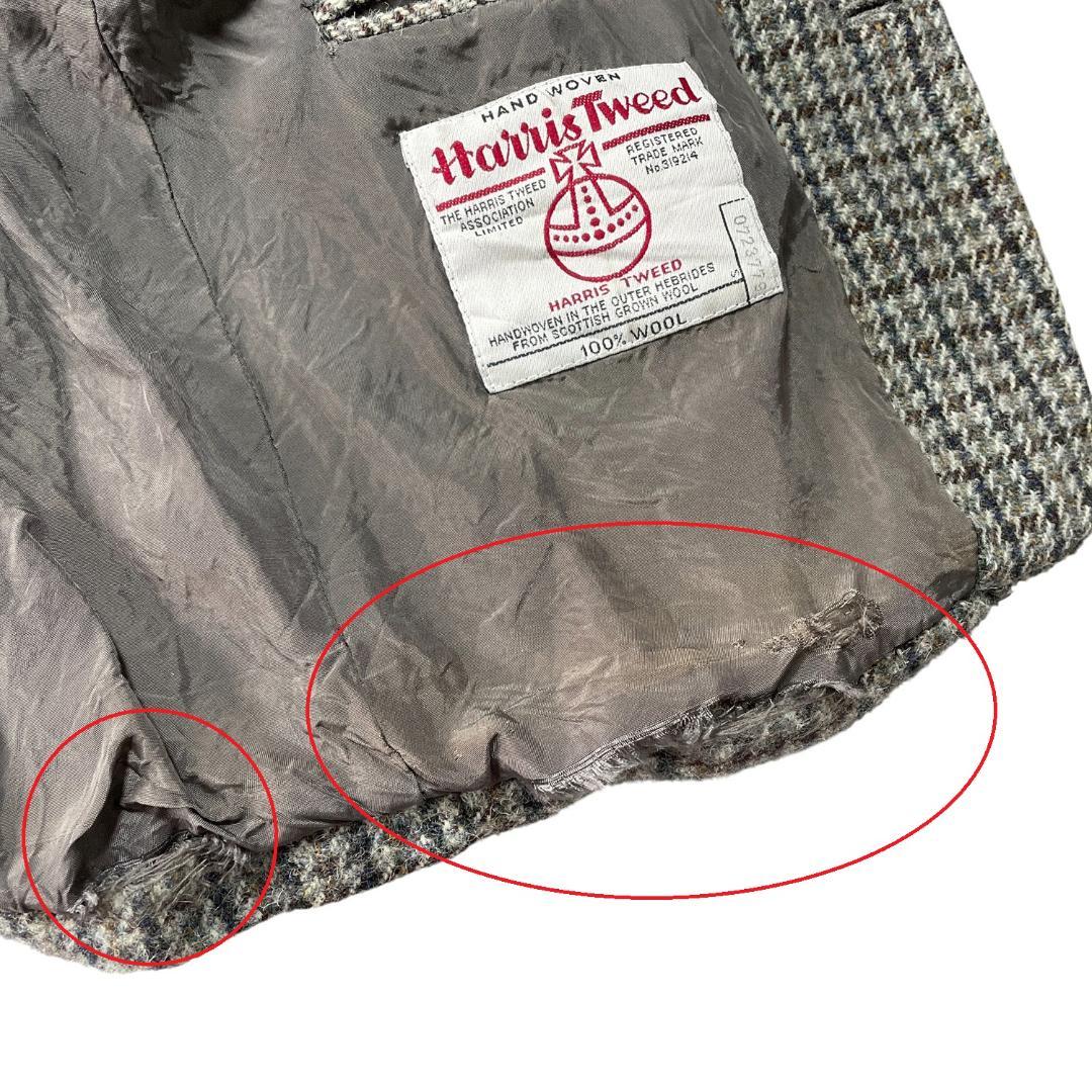 古着 ハリスツイード ツイードウール素材 テーラードジャケット メンズS/M相当 古着 ハリスツイード ツイードウール素材 テーラードジャケット メンズS/M相当
