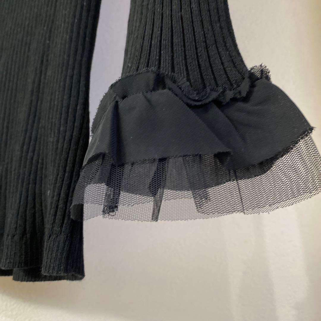 GALLERY VISCONTI☆胸元リボンビジュー七分袖リブニットカットソー mdprevattcaulkingandwaterproofing.com