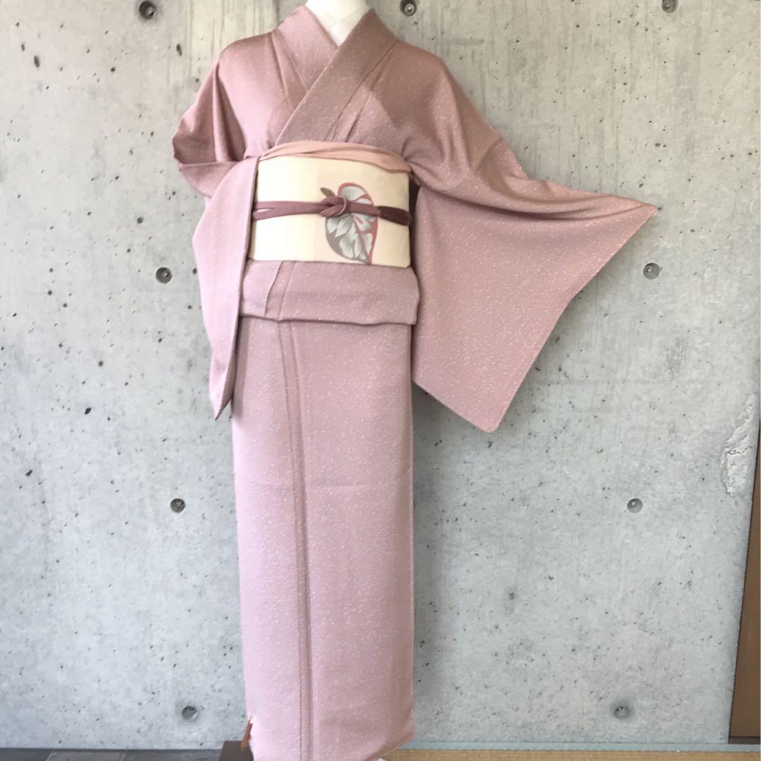 【壽光織】正絹　作家物　お着物　落款　袷　一つ紋