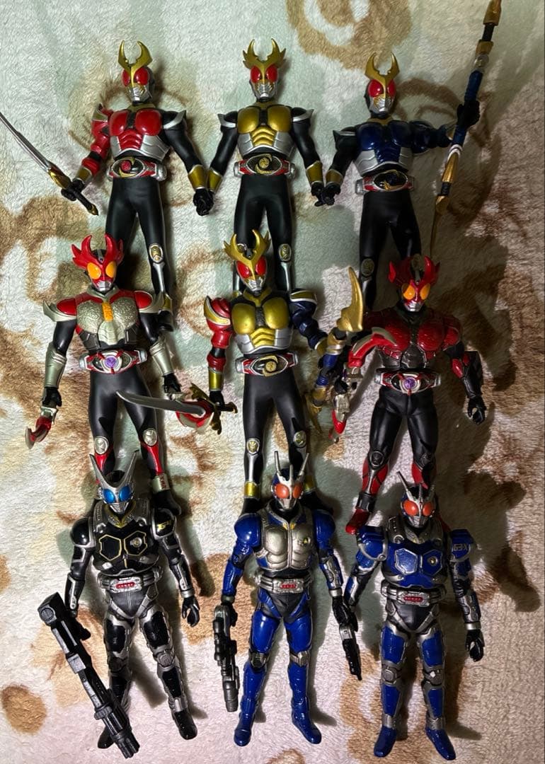 仮面ライダー アギト ソフビ 武器ありセット 9種やや傷や汚れあり