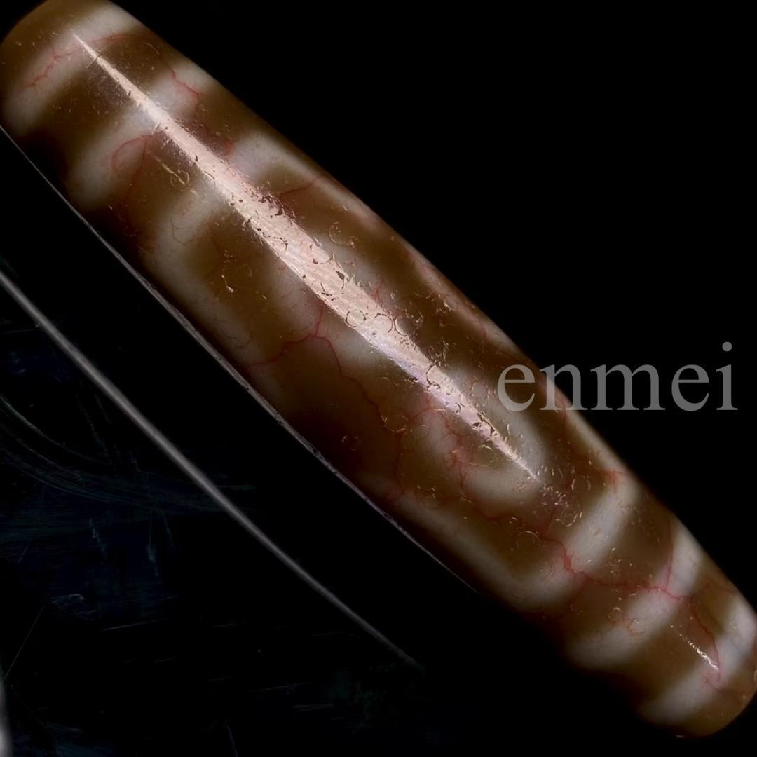 中国古美術・チベット天珠・蔵区老料・七眼天珠・血絲入り・高油包漿・希少護符・開運