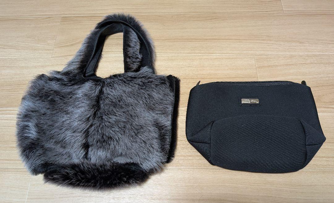 【美品】ペレリールッソ pelley lusso ハンドバッグ ムートン