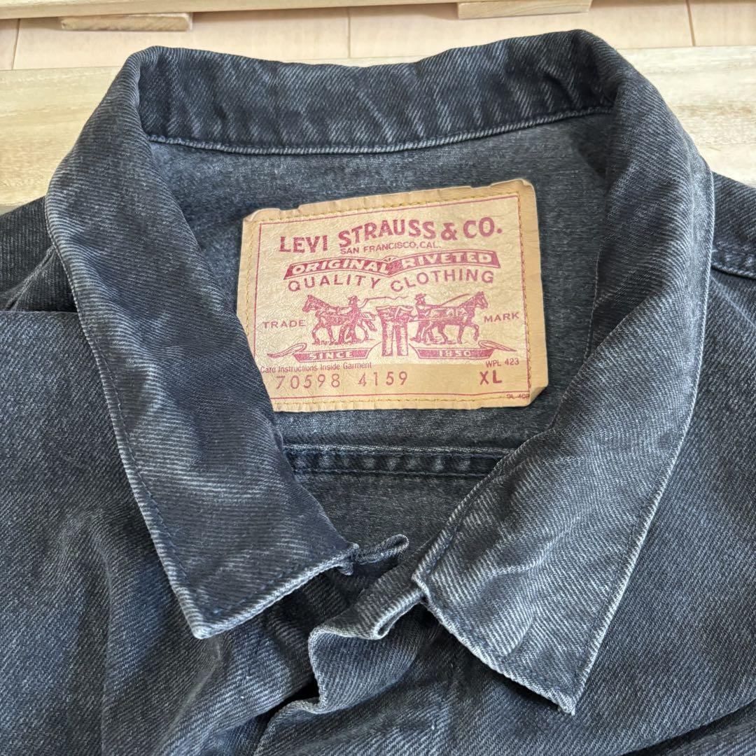 Levi'sブラック トラッカージャケット USA製 後染め Levi's - リーバイス ブラック デニム トラッカー ジャケット g