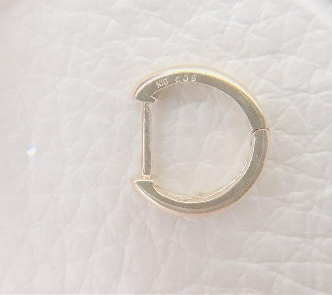 K10 10金　ダイヤモンドフープピアス